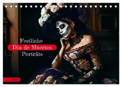 Festliche Dia de Muertos Porträts (Tischkalender 2025 DIN A5 quer), CALVENDO Monatskalender