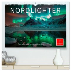 Nordlichter - Aurora Borealis, wunderschön und geheimnisvolll (hochwertiger Premium Wandkalender 2025 DIN A2 quer), Kunstdruck in Hochglanz