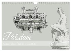 Potsdamer Sehenswürdigkeiten in Ink und Farbe (Wandkalender 2025 DIN A4 quer), CALVENDO Monatskalender