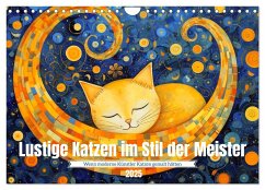 Lustige Katzen im Stil der Meister (Wandkalender 2025 DIN A4 quer), CALVENDO Monatskalender - Calvendo;Waurick, Kerstin