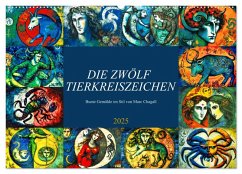 Die zwölf Tierkreiszeichen (Wandkalender 2025 DIN A2 quer), CALVENDO Monatskalender - Calvendo;Löwer, Sabine