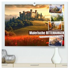 Malerische Ritterburgen (hochwertiger Premium Wandkalender 2025 DIN A2 quer), Kunstdruck in Hochglanz - Calvendo;Löwer, Sabine