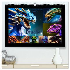 Phantasievolle Welt der Drachen (hochwertiger Premium Wandkalender 2025 DIN A2 quer), Kunstdruck in Hochglanz