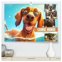 Comic Hunde (hochwertiger Premium Wandkalender 2025 DIN A2 quer), Kunstdruck in Hochglanz - Calvendo;Meutzner, Dirk