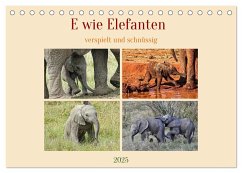 E wie Elefanten - verspielt und schnüssig (Tischkalender 2025 DIN A5 quer), CALVENDO Monatskalender