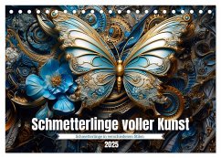 Schmetterlinge voller Kunst (Tischkalender 2025 DIN A5 quer), CALVENDO Monatskalender