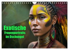 Exotische Frauenportraits im Dschungel (Wandkalender 2025 DIN A4 quer), CALVENDO Monatskalender