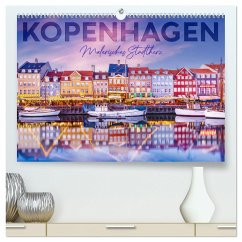 KOPENHAGEN Malerisches Stadtherz (hochwertiger Premium Wandkalender 2025 DIN A2 quer), Kunstdruck in Hochglanz