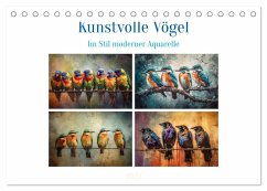 Kunstvolle Vögel (Tischkalender 2025 DIN A5 quer), CALVENDO Monatskalender