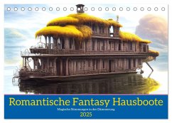 Romantische Fantasy Hausboote Magische Stimmungen in der Dämmerung (Tischkalender 2025 DIN A5 quer), CALVENDO Monatskalender