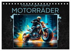 Coole KI-generierte MOTORRÄDER (Tischkalender 2025 DIN A5 quer), CALVENDO Monatskalender