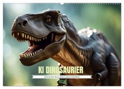 KI Dinosaurier - Herrscher der Lüfte, Land und Meer (Wandkalender 2025 DIN A2 quer), CALVENDO Monatskalender