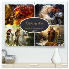 Nibelungenlied - Eine Sage von Sieg, Liebe und Verrat (hochwertiger Premium Wandkalender 2025 DIN A2 quer), Kunstdruck in Hochglanz