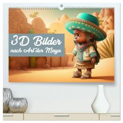 3D Bilder nach Art der Maya (hochwertiger Premium Wandkalender 2025 DIN A2 quer), Kunstdruck in Hochglanz