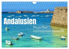 Andalusien, blaues Meer und historische Bauwerke (Wandkalender 2025 DIN A4 quer), CALVENDO Monatskalender