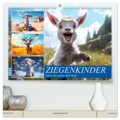 Ziegenkinder haben das ganze Jahr Spaß (hochwertiger Premium Wandkalender 2025 DIN A2 quer), Kunstdruck in Hochglanz