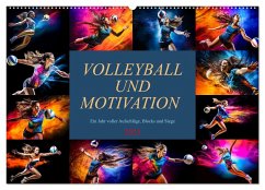 Volleyball und Motivation (Wandkalender 2025 DIN A2 quer), CALVENDO Monatskalender - Calvendo;Meutzner, Dirk