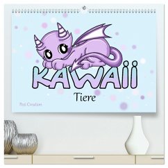 niedliche Kawaii Tiere (hochwertiger Premium Wandkalender 2025 DIN A2 quer), Kunstdruck in Hochglanz - Calvendo;Creation / Petra Haberhauer, Pezi