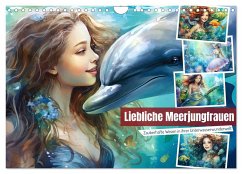 Liebliche Meerjungfrauen (Wandkalender 2025 DIN A4 quer), CALVENDO Monatskalender