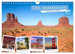 USA ATTRAKTIONEN Urbanes und Naturhighlights (Wandkalender 2025 DIN A4 quer), CALVENDO Monatskalender