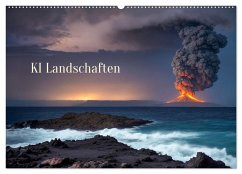 KI Landschaften (Wandkalender 2025 DIN A2 quer), CALVENDO Monatskalender