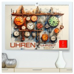 Uhren Uhrzeit (hochwertiger Premium Wandkalender 2025 DIN A2 quer), Kunstdruck in Hochglanz