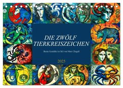 Die zwölf Tierkreiszeichen (Tischkalender 2025 DIN A5 quer), CALVENDO Monatskalender