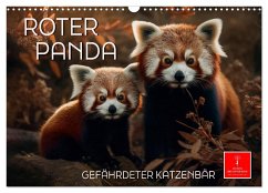 Roter Panda - gefährdeter Katzenbär (Wandkalender 2025 DIN A3 quer), CALVENDO Monatskalender
