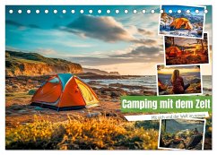 Camping mit dem Zelt (Tischkalender 2025 DIN A5 quer), CALVENDO Monatskalender