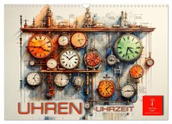 Uhren Uhrzeit (Wandkalender 2025 DIN A3 quer), CALVENDO Monatskalender