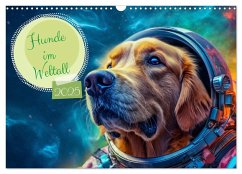 Hunde im Weltall (Wandkalender 2025 DIN A3 quer), CALVENDO Monatskalender - Calvendo;Kowalski, Rupert