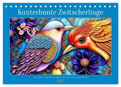 Kunterbunte Zwitscherlinge (Tischkalender 2025 DIN A5 quer), CALVENDO Monatskalender - Calvendo;glandarius, Garrulus