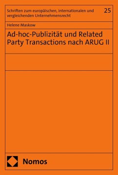 Ad-hoc-Publizität und Related Party Transactions nach ARUG II (eBook, PDF) - Maskow, Helene