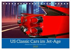 US Classic Cars im Jet-Age (Tischkalender 2025 DIN A5 quer), CALVENDO Monatskalender - Calvendo;Kraaibeek, Peter