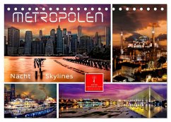 Metropolen - Nacht Skylines (Tischkalender 2025 DIN A5 quer), CALVENDO Monatskalender - Calvendo;Roder, Peter