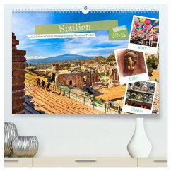 Sizilien, Ätna-Catania-Cefalu-Messina-Syrakus-Taormina-Tindari (hochwertiger Premium Wandkalender 2025 DIN A2 quer), Kunstdruck in Hochglanz - Calvendo;Männel, Ulrich