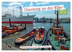 Hamburg an der Elbe ¿ Impressionen eines Sommertages in der Hansestadt (Wandkalender 2025 DIN A2 quer), CALVENDO Monatskalender