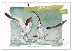 Möwen - Aquarelle von Julia Pasinski (Wandkalender 2025 DIN A3 quer), CALVENDO Monatskalender - Calvendo;Pasinski, Julia