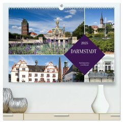 Darmstadt - Mathildenhöhe und Altstadt (hochwertiger Premium Wandkalender 2025 DIN A2 quer), Kunstdruck in Hochglanz - Calvendo;boeTtchEr, U