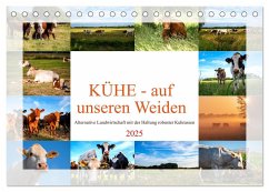 Kühe - auf unseren Weiden (Tischkalender 2025 DIN A5 quer), CALVENDO Monatskalender - Calvendo;Riedel, Tanja