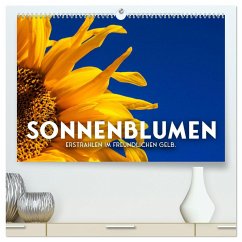 Sonnenblumen - Erstrahlen im freundlichen Gelb. (hochwertiger Premium Wandkalender 2025 DIN A2 quer), Kunstdruck in Hochglanz