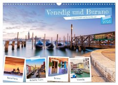 Venedig und Burano - Lagunenstadt und bunte Häuser (Wandkalender 2025 DIN A3 quer), CALVENDO Monatskalender - Calvendo;Grellmann Photography, Tilo