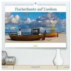 Fischerboote auf Usedom (hochwertiger Premium Wandkalender 2025 DIN A2 quer), Kunstdruck in Hochglanz