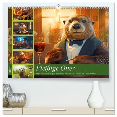 Fleißige Otter - Wer hätte nicht gerne einen niedlichen Otter auf der Arbeit (hochwertiger Premium Wandkalender 2025 DIN A2 quer), Kunstdruck in Hochglanz