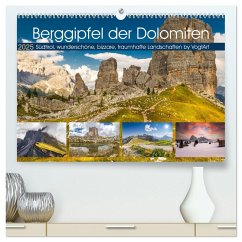 Berggipfel der Dolomiten (hochwertiger Premium Wandkalender 2025 DIN A2 quer), Kunstdruck in Hochglanz