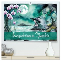 Naturzauberinnen im Mondschein (hochwertiger Premium Wandkalender 2025 DIN A2 quer), Kunstdruck in Hochglanz