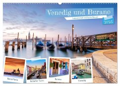 Venedig und Burano - Lagunenstadt und bunte Häuser (Wandkalender 2025 DIN A2 quer), CALVENDO Monatskalender - Calvendo;Grellmann Photography, Tilo