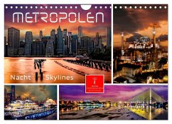 Metropolen - Nacht Skylines (Wandkalender 2025 DIN A4 quer), CALVENDO Monatskalender - Calvendo;Roder, Peter