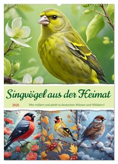 Singvögel aus der Heimat (Wandkalender 2025 DIN A2 hoch), CALVENDO Monatskalender - Calvendo;Lehmann, Steffani