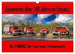 Die 4 UNIMOGS der Feuerwehr Schwanewede (Wandkalender 2025 DIN A3 quer), CALVENDO Monatskalender